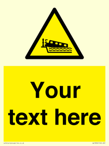 Custom warning grounding narrow boat on lock cill